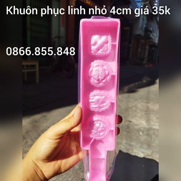 Khuôn nhựa gõ bánh phục linh , bột linh Ngọc Lan size nhỏ 4cm ( SM1646 )