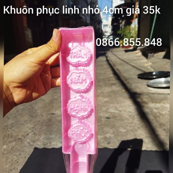 Khuôn nhựa gõ bánh phục linh , bột linh Ngọc Lan size nhỏ 4cm ( SM1646 )
