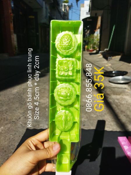Khuôn nhựa gõ bánh phục linh , bột linh Ngọc Lan size trung 4,5cm ( SM1647 )
