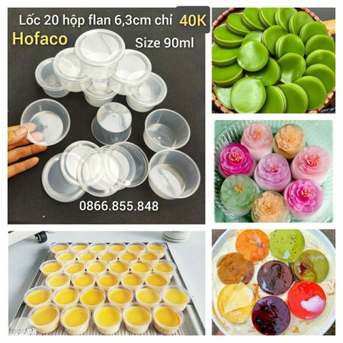Lốc 20 khuôn nhựa bánh flan tròn 6,3cm ( SM1643 ) dung tích 90ml ( HPB83 )