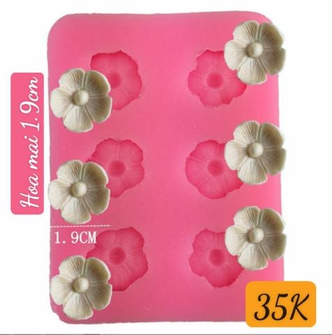 Khuôn silicon 6 hoa mai 1,9cm ( SM1706 )