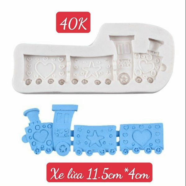 Khuôn silicon xe lửa 11,5cm*4cm ( SM1724 ) mẫu 2024