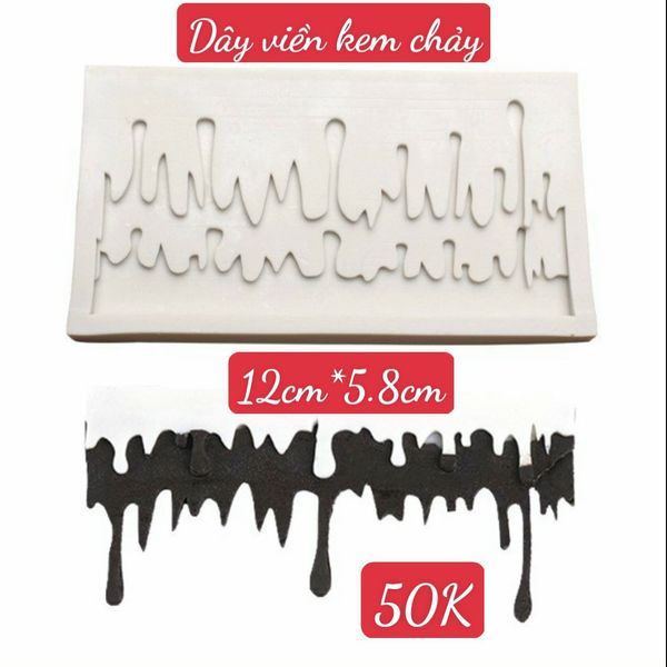 Khuôn silicon dây viền kem chảy 12cm*5.8cm ( SM1725 ) mẫu 2024
