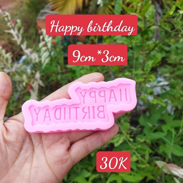 Khuôn Silicon Làm Fondant Chữ Happy Birthday Nét Nhuyễn 9cm ( TC032 )
