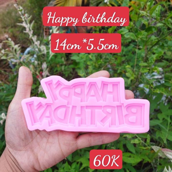 Khuôn silicon chữ happy birthday nét in 14cm ( TC829 )