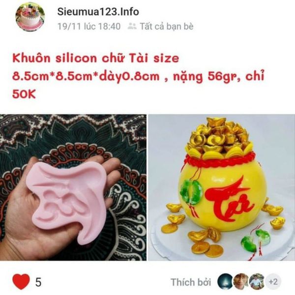 Khuôn silicon chữ Tài 8.5cm ( SM1742 )