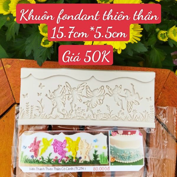 Khuôn silicon Fondant Viền thành thiên thần bướm dài 16cm ( TC256 )