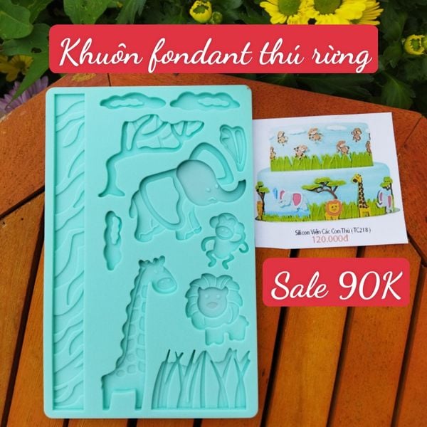 Khuôn silicon ốp viền các con thú rừng 20cm ( TC218 )
