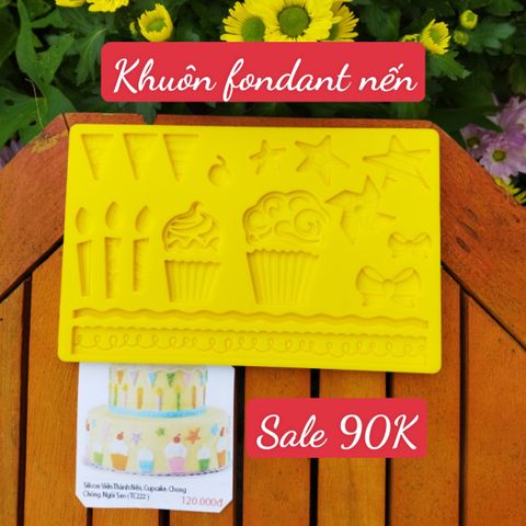 Khuôn Silicon Viền thành ngọn nến, cupcake, chong chóng, ngôi sao, cái nơ 20cm ( TC222 )