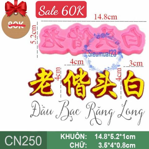 Khuôn Silicon Câu Chúc Tiếng Hoa Đầu Bạc Răng Long ( CN250 )