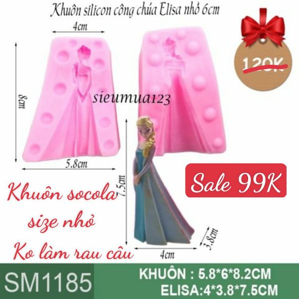 Khuôn silicon công chúa Elisa nhỏ 7,5cm ( SM1185 )