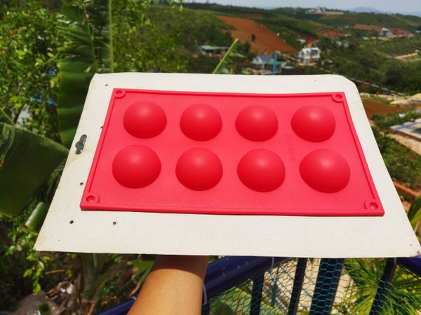 Khuôn nướng bánh silicon 8 bán cầu 4.8cm ( SM877 )