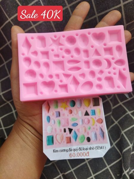 Khuôn silicon kim cương đá quý đủ loại nhỏ 0,5cm-2cm ( SE341 )