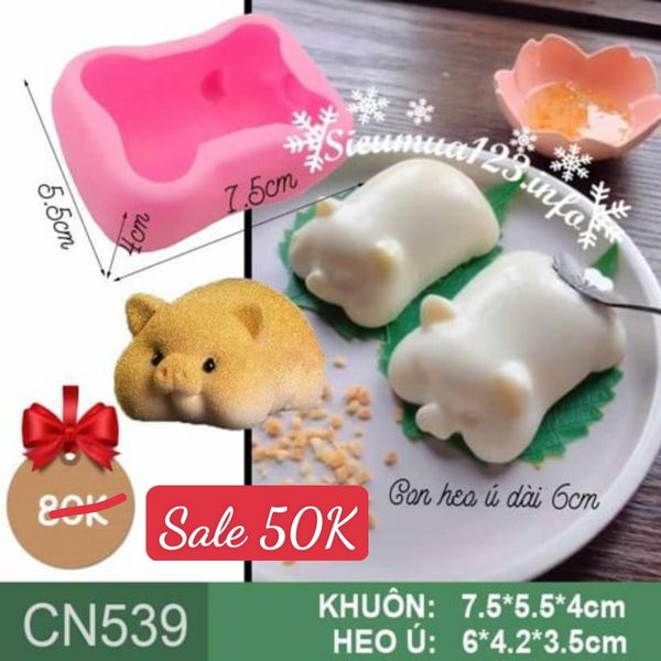 Khuôn silicon làm rau câu con heo ú 6cm ( CN539 )
