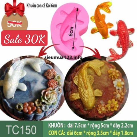 Khuôn silicon làm bánh trung thu cá Koi 6cm ( TC150 )