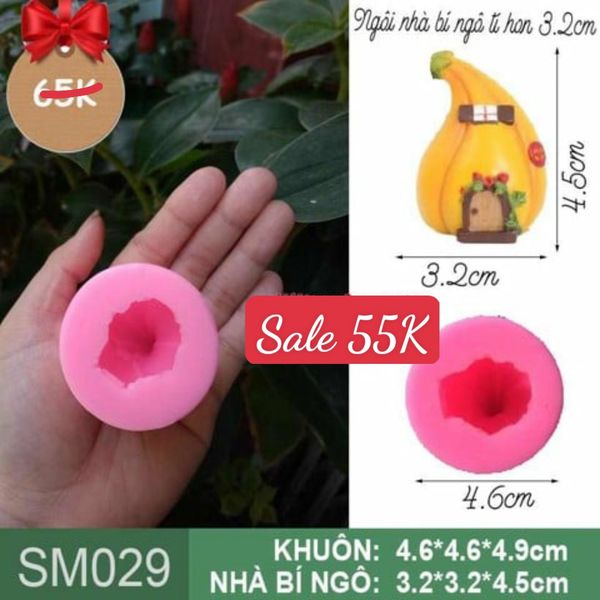 Khuôn silicon làm rau câu ngôi nhà bí ngô tí hon 4,5cm ( SM029 )