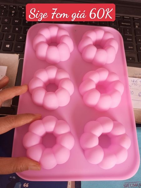 Khuôn silicon nướng bánh 6 donut hoa múi tròn 7cm ( SM1400 )