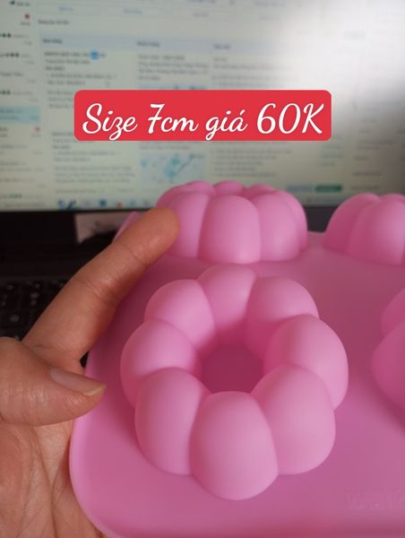Khuôn silicon nướng bánh 6 donut hoa múi tròn 7cm ( SM1400 )