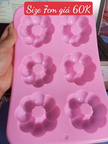 Khuôn silicon nướng bánh 6 donut hoa múi tròn 7cm ( SM1400 )