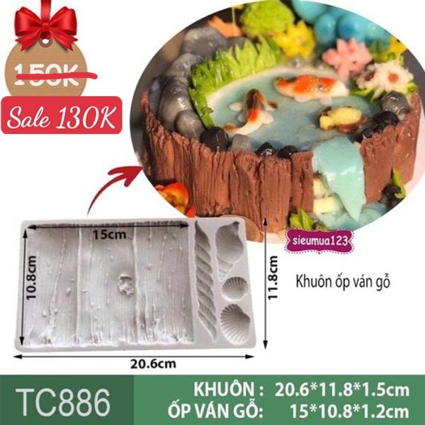 Khuôn silicon ốp viền ván gỗ 15cm ( TC886 )