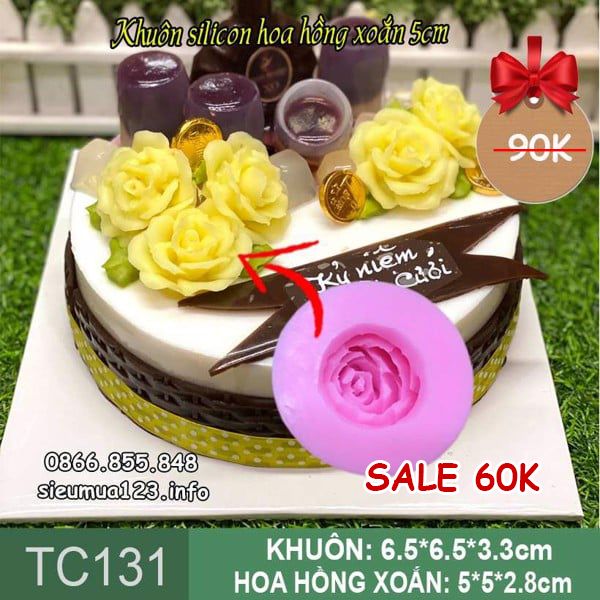 Khuôn silicon Hoa Hồng Xoắn 5cm ( TC131 )