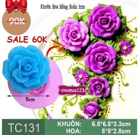 Khuôn silicon Hoa Hồng Xoắn 5cm ( TC131 )