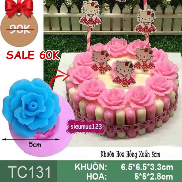 Khuôn silicon Hoa Hồng Xoắn 5cm ( TC131 )