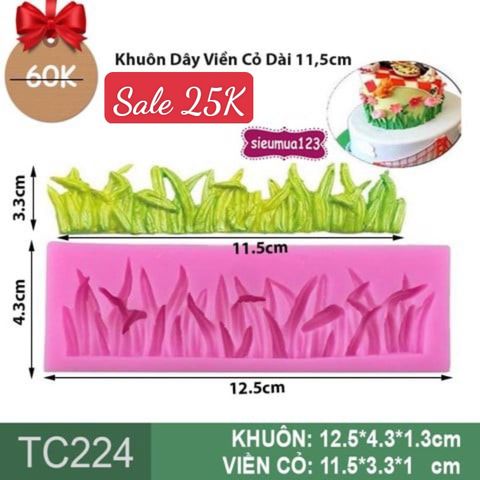 Khuôn silicon dây viền cỏ dài 11,5cm ( TC224 )