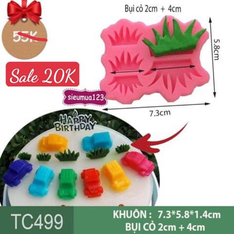 Khuôn silicon bụi cỏ lớn nhỏ ( TC499 )