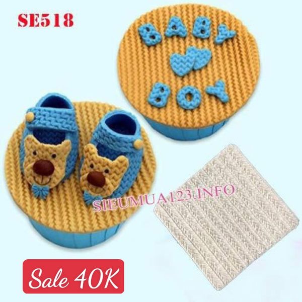 Khuôn silicon fondant ép vân đan len nhọn ( SE518 )