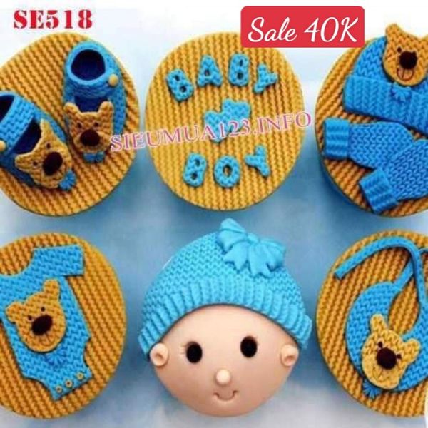 Khuôn silicon fondant ép vân đan len nhọn ( SE518 )