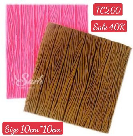 Khuôn silicon fondant ép vân gỗ sọc đứng 10cm ( TC260 )