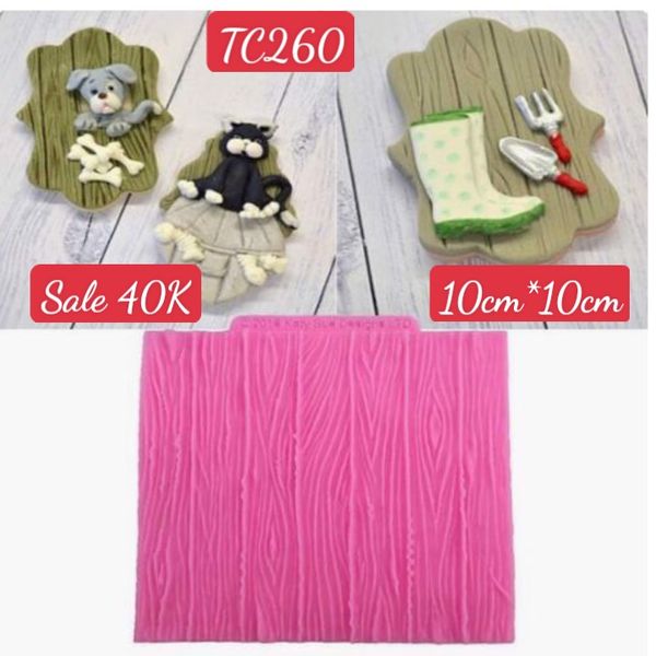 Khuôn silicon fondant ép vân gỗ sọc đứng 10cm ( TC260 )