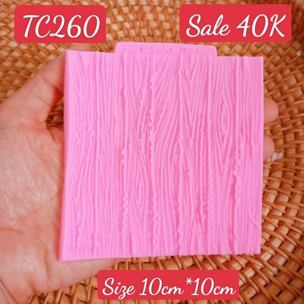 Khuôn silicon fondant ép vân gỗ sọc đứng 10cm ( TC260 )