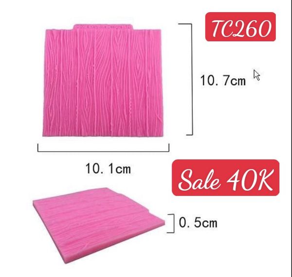 Khuôn silicon fondant ép vân gỗ sọc đứng 10cm ( TC260 )