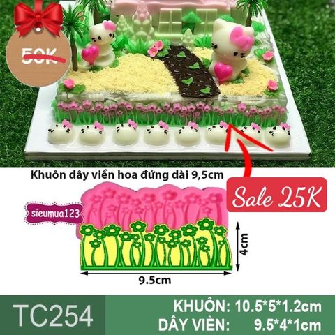 Khuôn silicon dây viền hoa đứng dài 9,5cm ( TC254 )