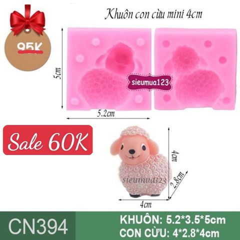 Khuôn silicon con cừu mini 4cm ( CN394 )