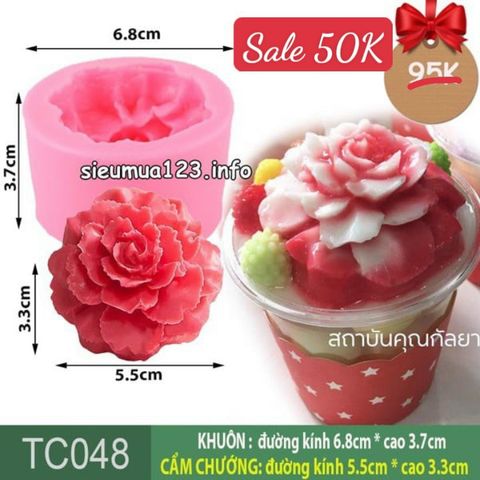 Khuôn silicon Hoa Cẩm Chướng 5,5cm ( TC048 ) có đế dày