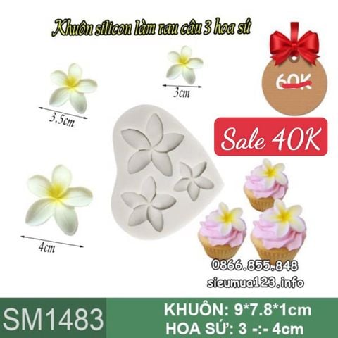 Khuôn silicon làm rau câu 3 hoa sứ ( SM1483 )