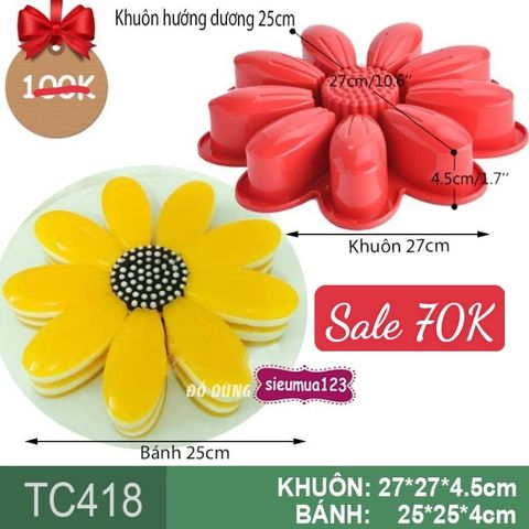 Khuôn silicon làm bánh rau câu hoa hướng dương 25cm ( TC418 )