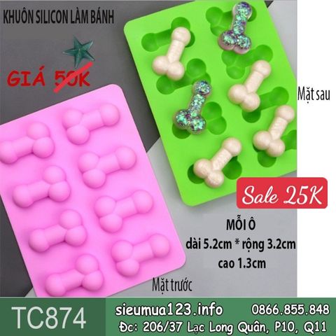 Khuôn silicon 8 con kiu nhỏ 5,2cm  ( TC874 )