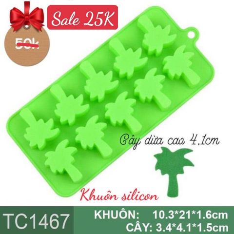 Khuôn silicon 10 cây dừa 4,1cm ( TC1467 )