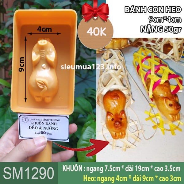 Khuôn nhựa gõ con heo ( SM1774 ) nhiều size