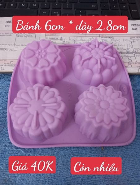 Khuôn silicon 4 bánh trung thu mini 6cm ( TC651 )
