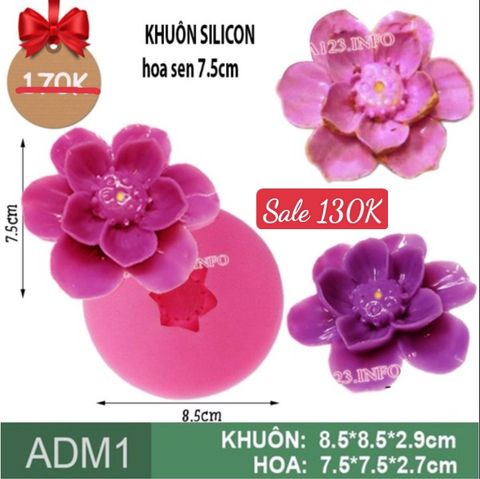 Khuôn silicon hoa sen tim 7,5cm làm rau câu ( ADM1 )