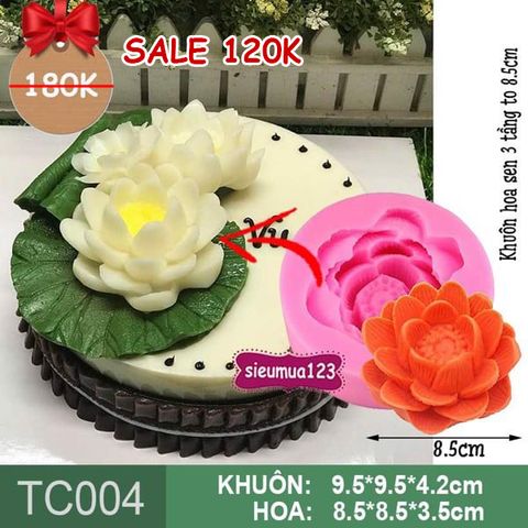 Khuôn silicon làm rau câu hoa sen 3 tầng 8,5cm ( TC004 )