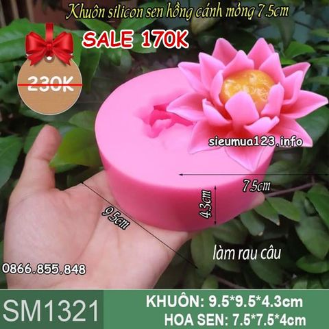 Khuôn silicon sen cánh mỏng 7,5cm ( SM1321 )