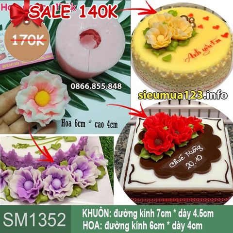 Khuôn silicon làm rau câu hoa Poppy 6cm ( SM1352 )
