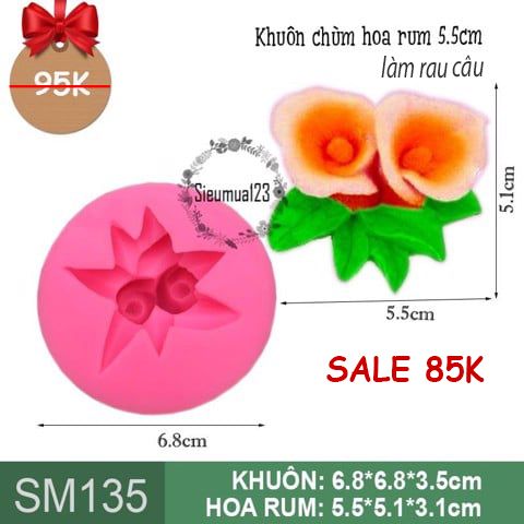 Khuôn silicon chùm hoa rum 5,5cm ( SM135 )