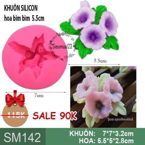 Khuôn silicon chùm hoa bìm bìm 5,5cm ( SM142 )